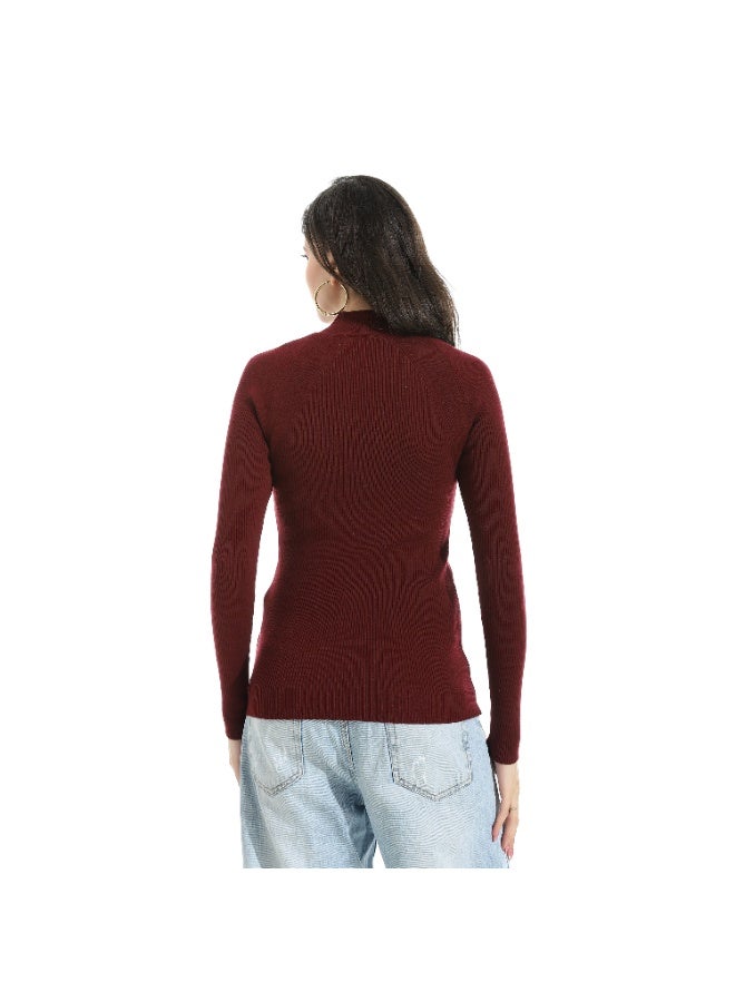 Coctail 17384-basic Pullover-Burgandy - Image 3