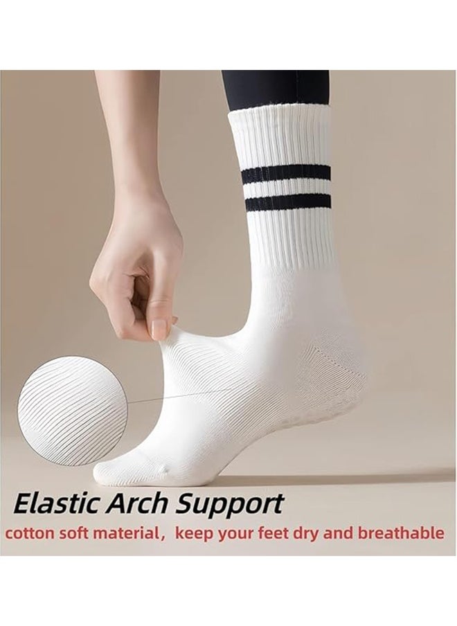 Ocean 3 Pairs Yoga Socks for Women, Soft and Durable Non Slip Socks with Gripper, Non Slip Socks Pilates Socks for Yoga, Pilates, Ballet, Dance, Workout（Pink，Black，White）  - Image 4