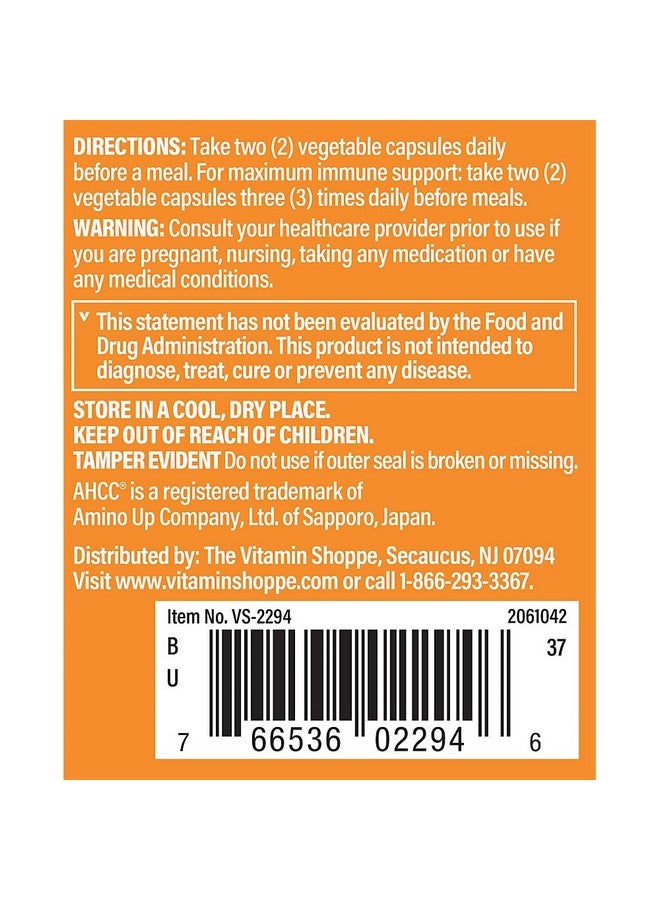 The Vitamin Shoppe AHCC - 500 MG - for Immune Support (60 Veggie Capsules) - Image 5