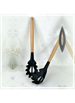 Hazar Pazar Bamboo Handle Silicone Spaghetti & Salad Spoon Black - pzsku/ZAEDC39DB30F95897FAB2Z/45/_/1725794792/aec105e0-cefa-42e8-8c7a-85f34821728d