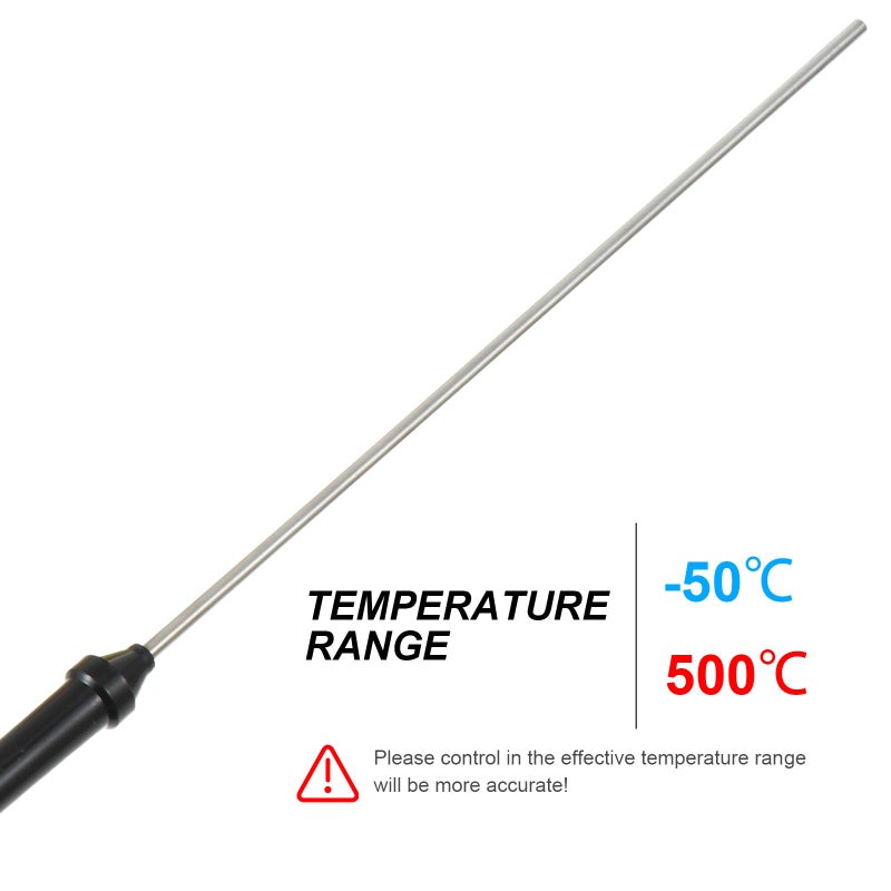 Stainless Steel Probe Handheld Thermocouple Temperature Sensor for Surface and Liquid Measurement - Image 4