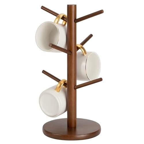 MyLifeUNIT Mug Holder Tree, Coffee Cup Holder with 6 Hooks (Brown) - Image 1