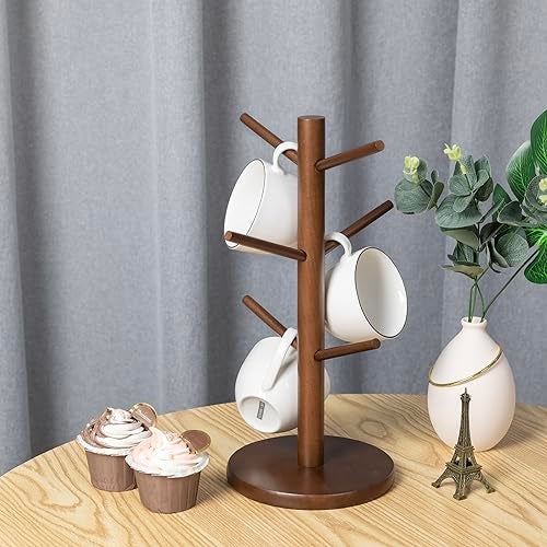 MyLifeUNIT Mug Holder Tree, Coffee Cup Holder with 6 Hooks (Brown) - Image 4
