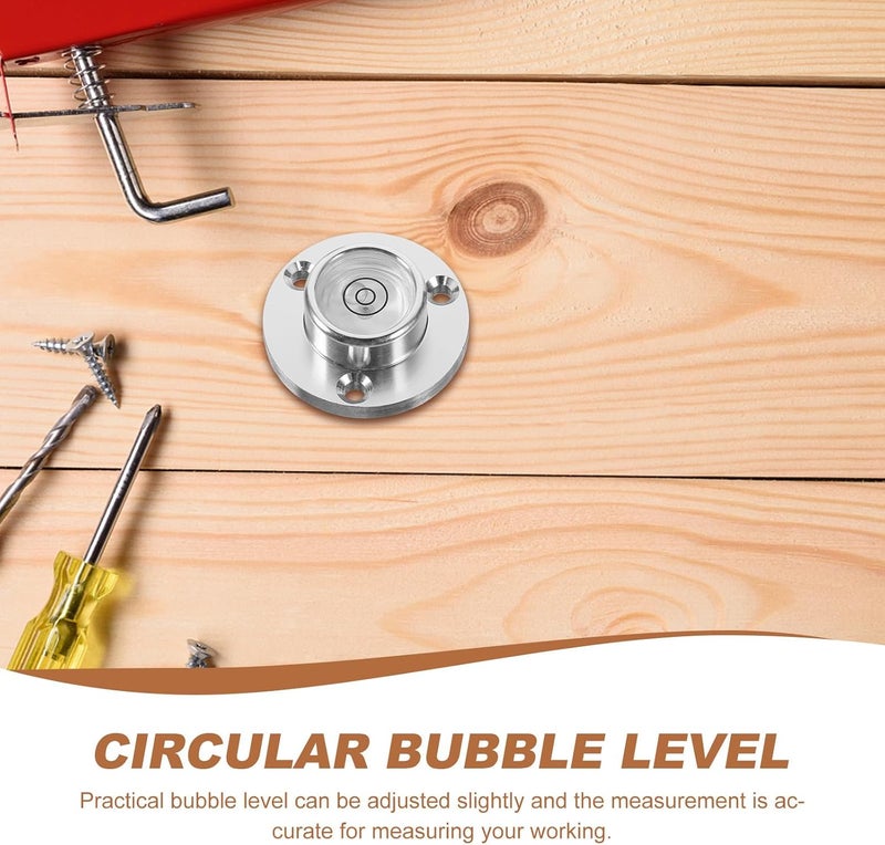 Multi-function Mini Bubble Level Circular Spirit Leveling Tool Flange Silver Shell White Double Ring for Precise Small Scale Measurements in Home and Workshop - Image 4