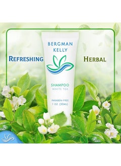 BERGMAN KELLY Travel Size Hotel Shampoo (1 Fl Oz 100 Pk White Tea) Delight Your Guests With Revitalizing And Refreshing Shampoo For Guest Hospitality Mini & Small Size Luxury Shampoo In Bulk  - Image 5
