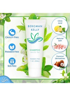 BERGMAN KELLY Travel Size Hotel Shampoo (1 Fl Oz 100 Pk White Tea) Delight Your Guests With Revitalizing And Refreshing Shampoo For Guest Hospitality Mini & Small Size Luxury Shampoo In Bulk  - Image 2