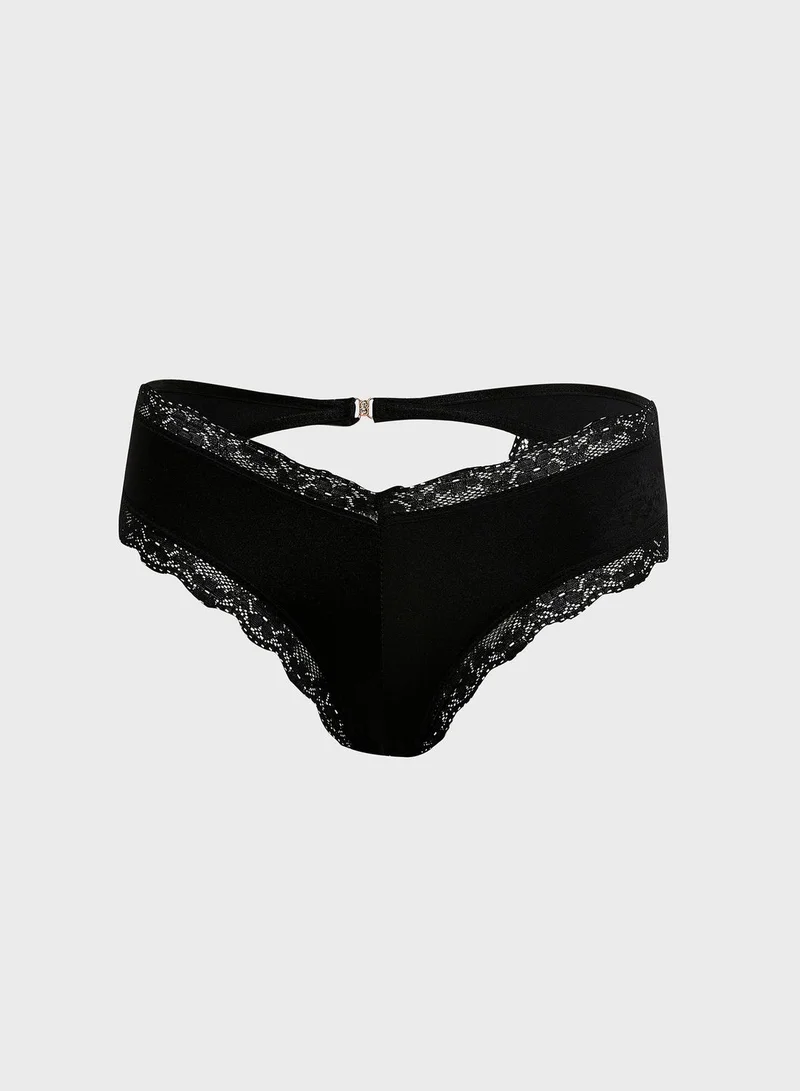 ELLA 5 Pack Lace Detail Cheeky Style Brief