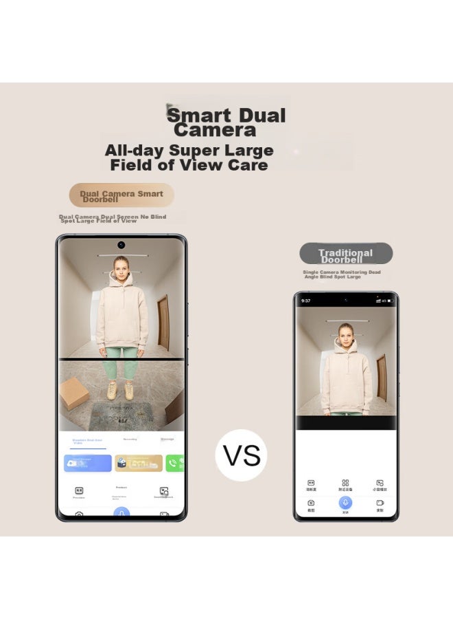 EZVIZ Ep3X Visual Doorbell With Dual Cameras, 3Mp + 2Mp, Dual Camera Home Surveillance, Smart Doorbell Camera, Electronic Peephole, Yingshi White - Image 4
