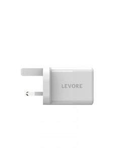 ليفور شاحن جداري USB Type-C بقوة 20 واط ومحول شحن سريع أبيض  - Image 3