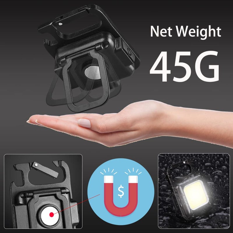 Swanlake Swanlake Keychain Mini Flashlight COB Small Torch 800 Lumens Rechargeable Pocket Light 3 Modes Magnetic Auto Repair Light Work Light Can Be Used As A Bottle Opener 1 Pcs  - Image 5