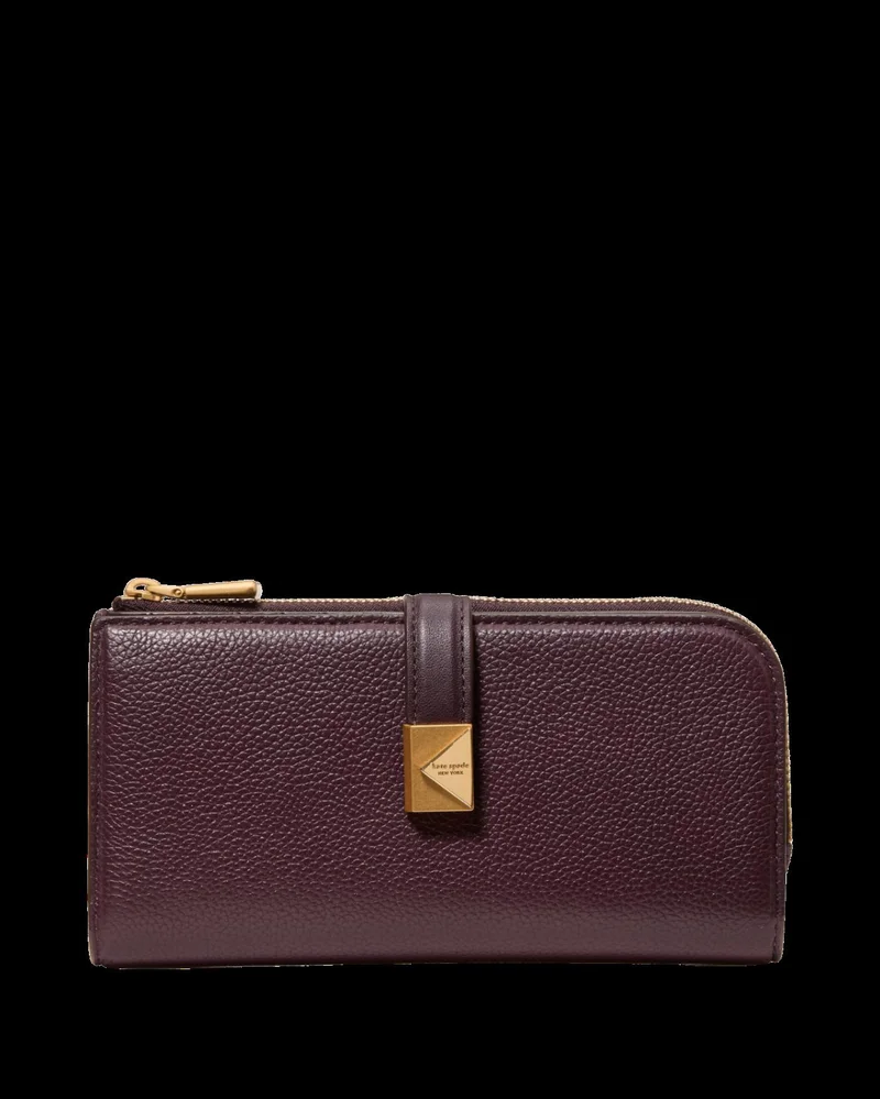 Kate Spade Deco Pebbled Leather Zip Slim Wallet