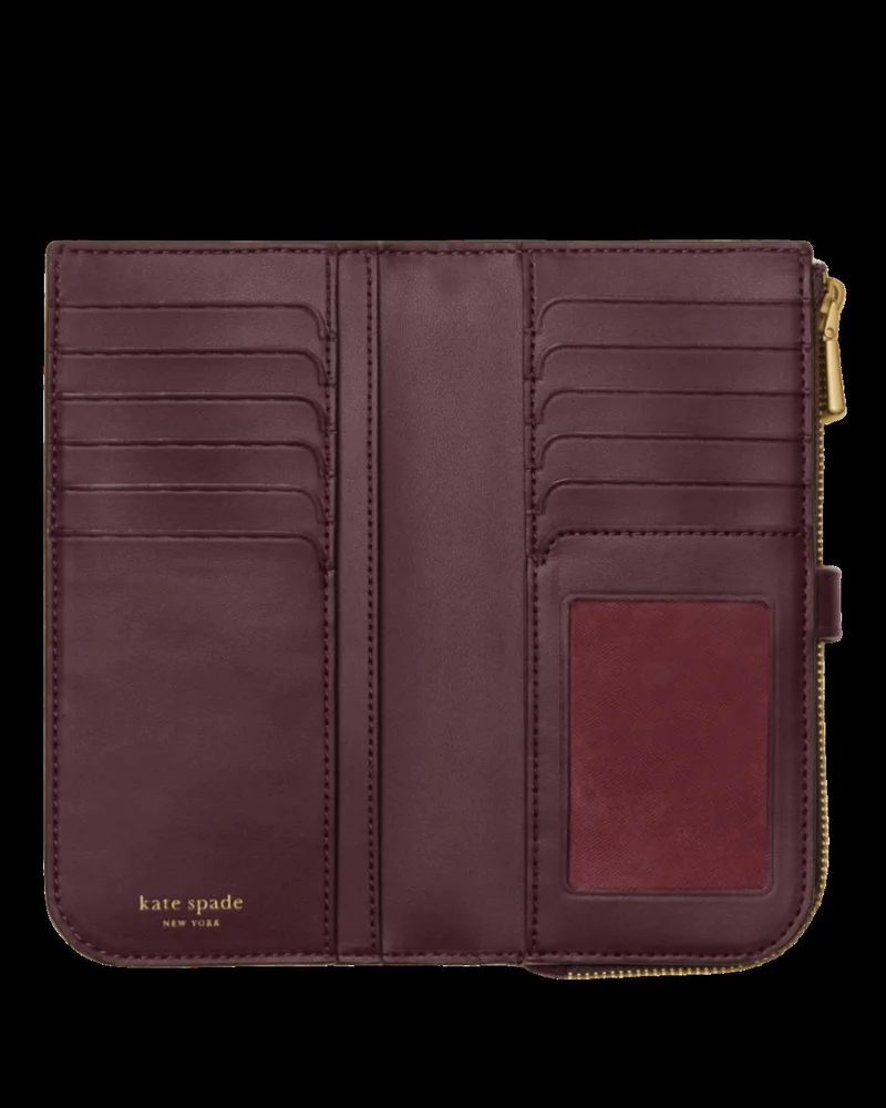 Kate Spade Deco Pebbled Leather Zip Slim Wallet