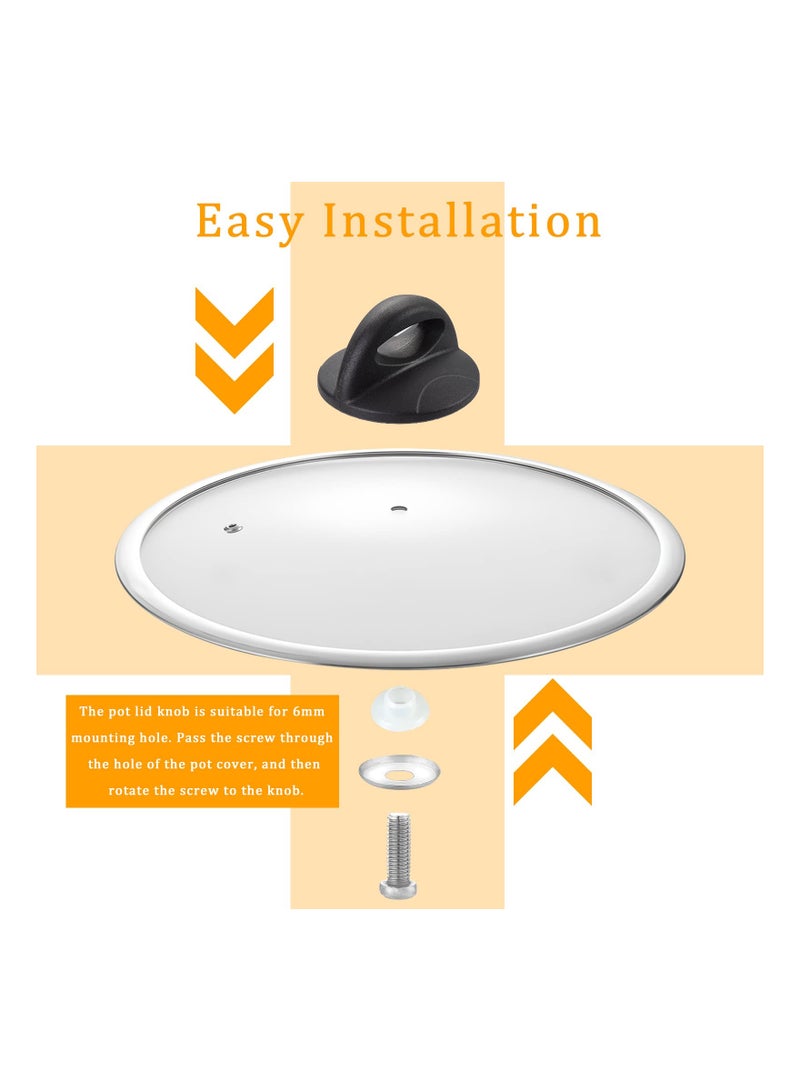 SOLARAE أزرار استبدال أغطية الأواني العالمية، مقابض أغطية زجاجية، مقابض لأواني الطهي، مقابض تثبيت أغطية الأواني، أزرار باكلت مع براغي 2 قطعة للأواني والمقالي والمقالي - Image 4