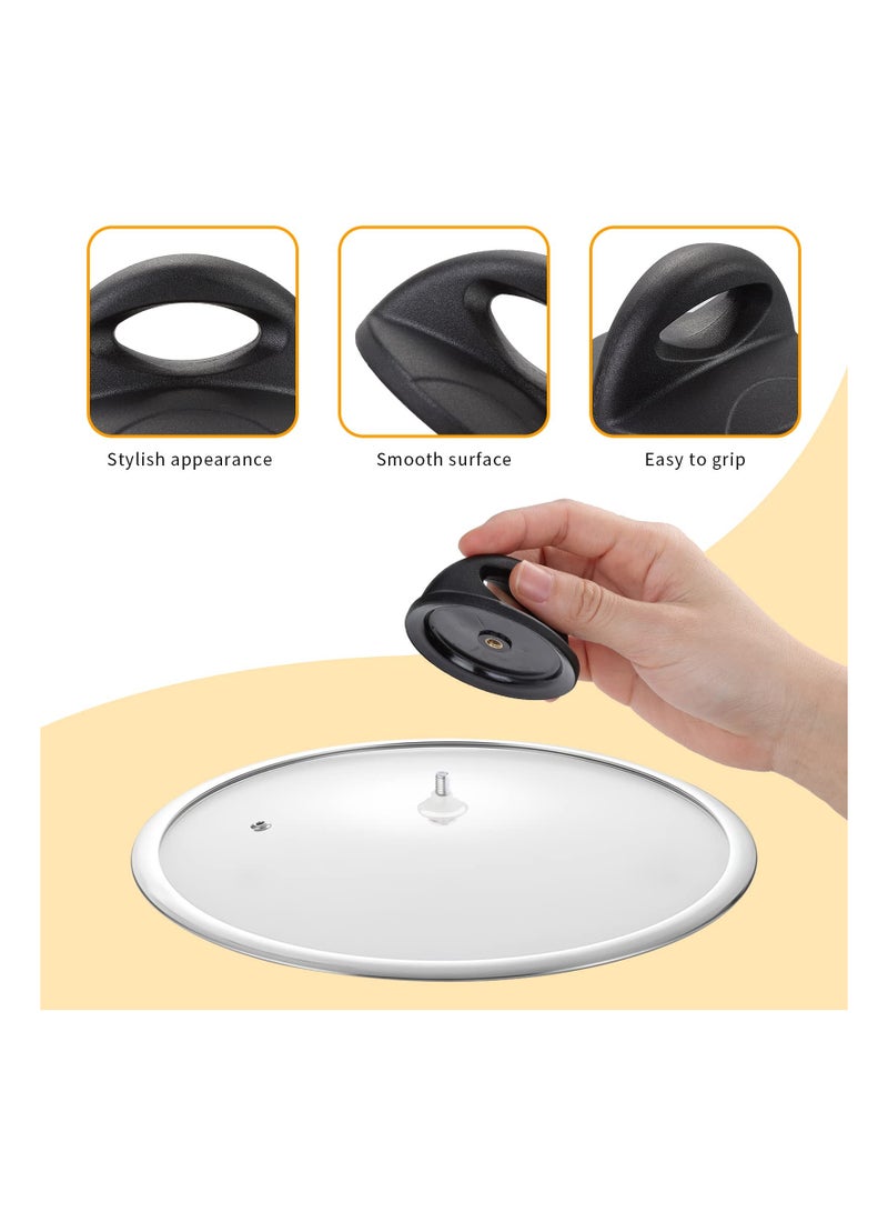 SOLARAE أزرار استبدال أغطية الأواني العالمية، مقابض أغطية زجاجية، مقابض لأواني الطهي، مقابض تثبيت أغطية الأواني، أزرار باكلت مع براغي 2 قطعة للأواني والمقالي والمقالي - Image 3