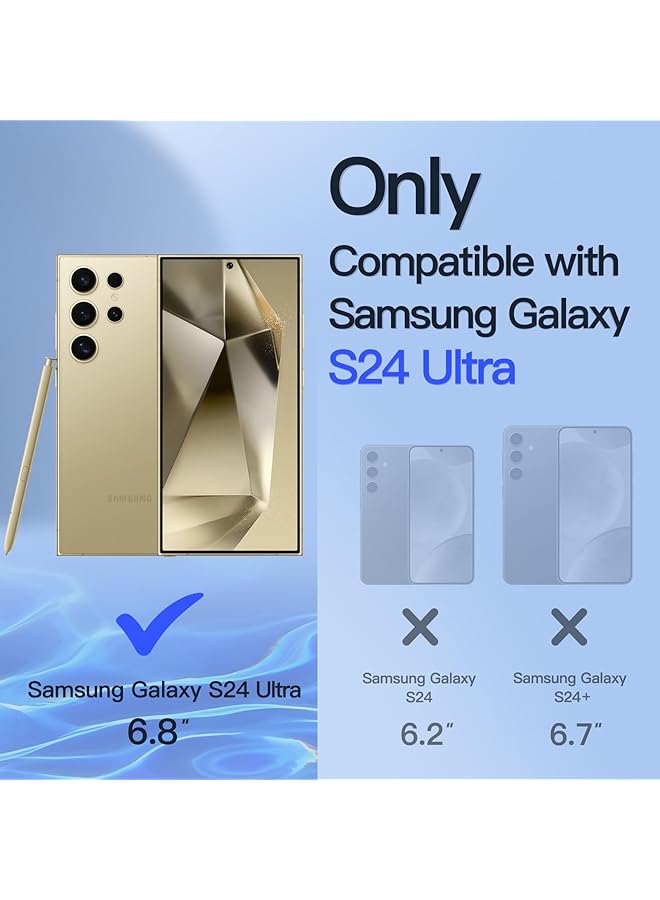 جي تيك واقي شاشة الخصوصية لهاتف Samsung Galaxy S24 Ultra 5G مقاس 6.8 بوصة من الزجاج المقوى المضاد للتجسس مع أداة تثبيت سهلة ومتوافق مع فتح بصمة الإصبع وعبوتين - Image 3