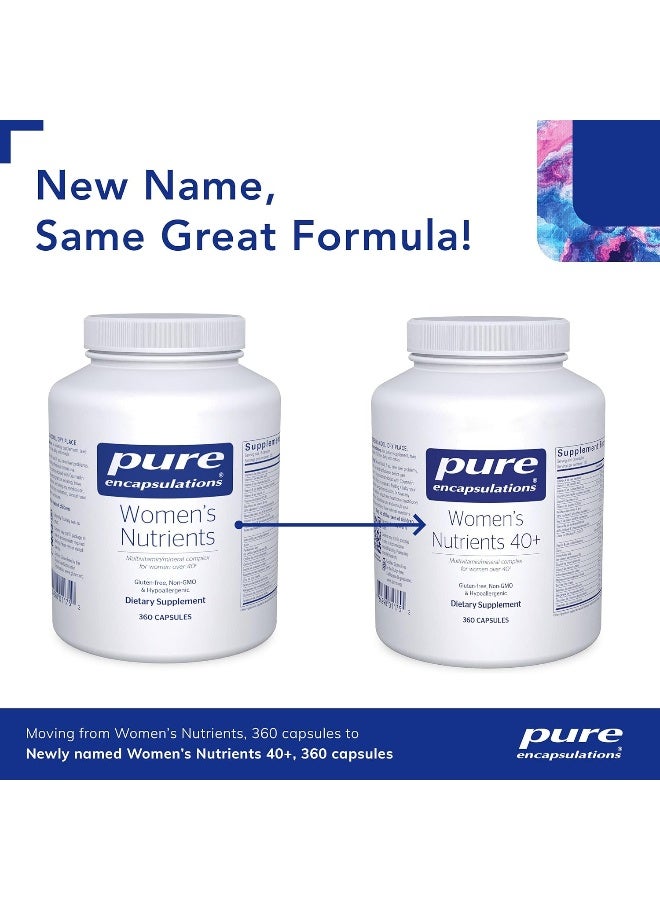 Pure Encapsulations مغذيات النساء من بيور إنكابسوليشنز - متعدد الفيتامينات للنساء فوق 40 لدعم صحة المسالك البولية وصحة خلايا الثدي وسلامة العين* - مع فيتامين C وفيتامين E وفيتامين A - 360 كبسولة - Image 3