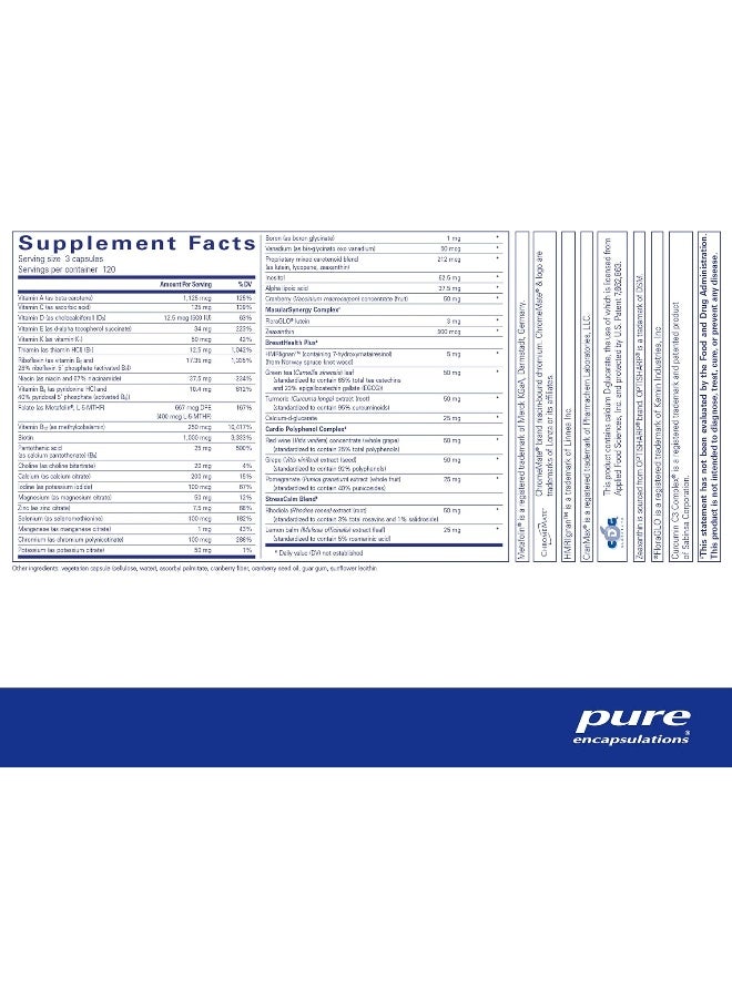 Pure Encapsulations مغذيات النساء من بيور إنكابسوليشنز - متعدد الفيتامينات للنساء فوق 40 لدعم صحة المسالك البولية وصحة خلايا الثدي وسلامة العين* - مع فيتامين C وفيتامين E وفيتامين A - 360 كبسولة - Image 2