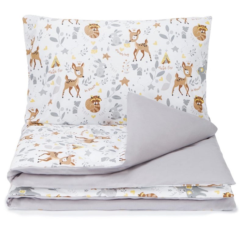 BABYSAFE Cot Duvet Cover Set 90 x 120 cm and Pillowcase 40 x 60 cm Coordinated, 100% Oeko-Tex Certified Cotton – Duvet Cover 90 x 120 cm for Baby Cot, Crib or Pram Made In Europe - Image 3