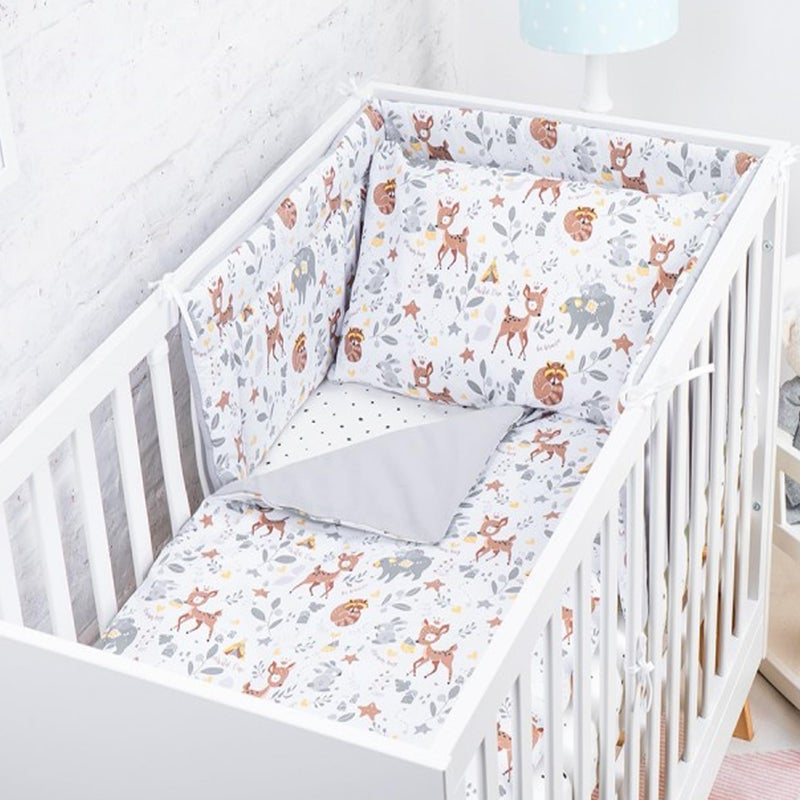 BABYSAFE Cot Duvet Cover Set 90 x 120 cm and Pillowcase 40 x 60 cm Coordinated, 100% Oeko-Tex Certified Cotton – Duvet Cover 90 x 120 cm for Baby Cot, Crib or Pram Made In Europe - Image 4