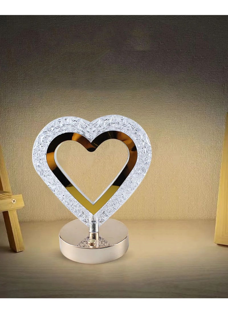 ELTRAZONE Bedside Lamp- Modern Crystal LED Heart Table Lamp For Night Reading Sitting Infant Dimming Protection Lightweight Desk Decor Table Lamp Home Decor Deals Of The Day Clearance Gifts For Womem/Men - Image 4
