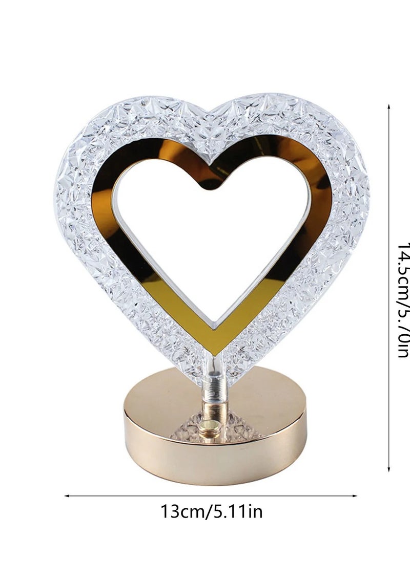 ELTRAZONE Bedside Lamp- Modern Crystal LED Heart Table Lamp For Night Reading Sitting Infant Dimming Protection Lightweight Desk Decor Table Lamp Home Decor Deals Of The Day Clearance Gifts For Womem/Men - Image 5