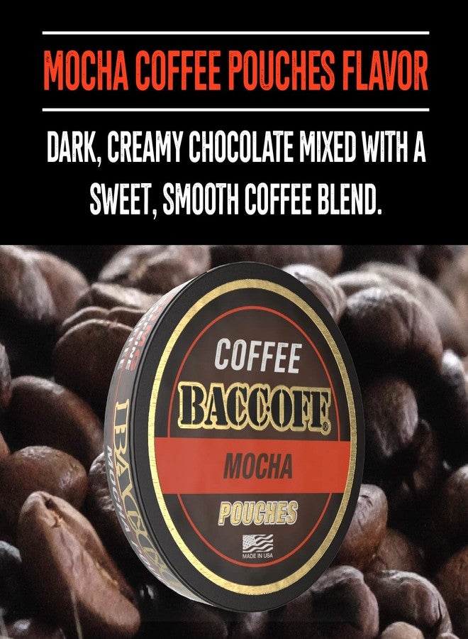 BACC OFF 10 Cans, BaccOff Mocha Coffee Pouches, 50 MG of Caffeine Per Serving, Creamy Chocolate and Smooth Coffee Flavors, 16 Pouches Per Can - Image 2