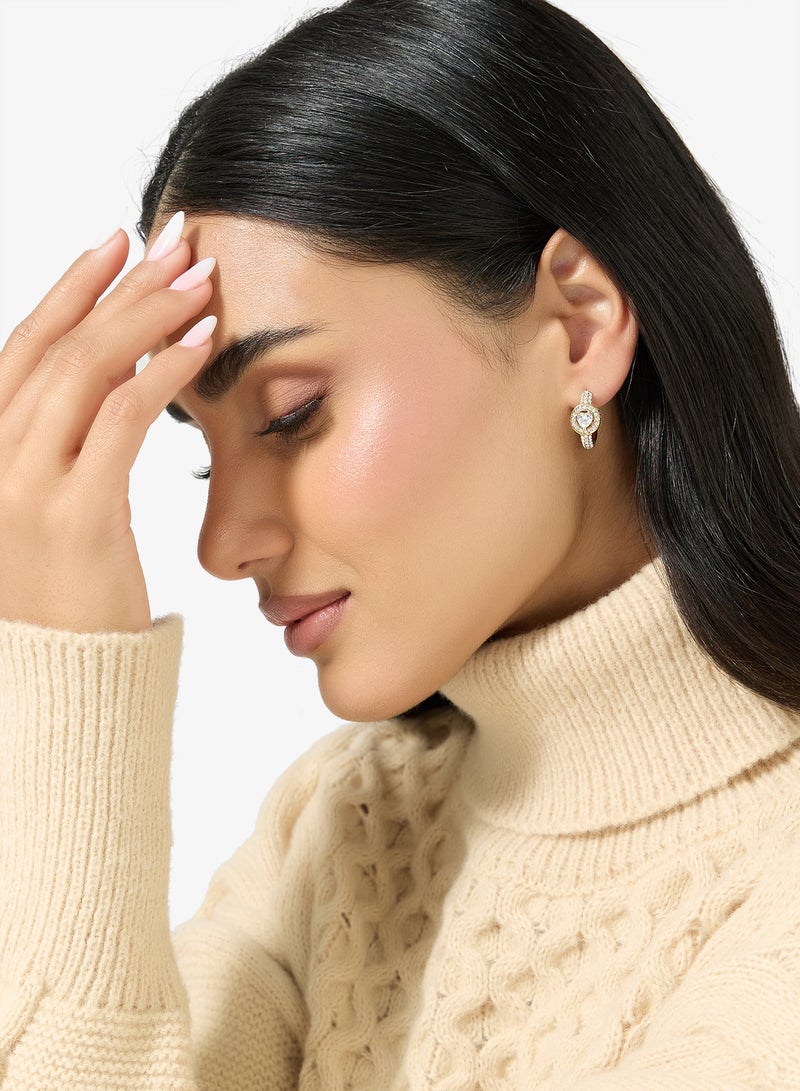 GUESS 20mm Solitaire Heart Crystal Mini Huggies - Image 4