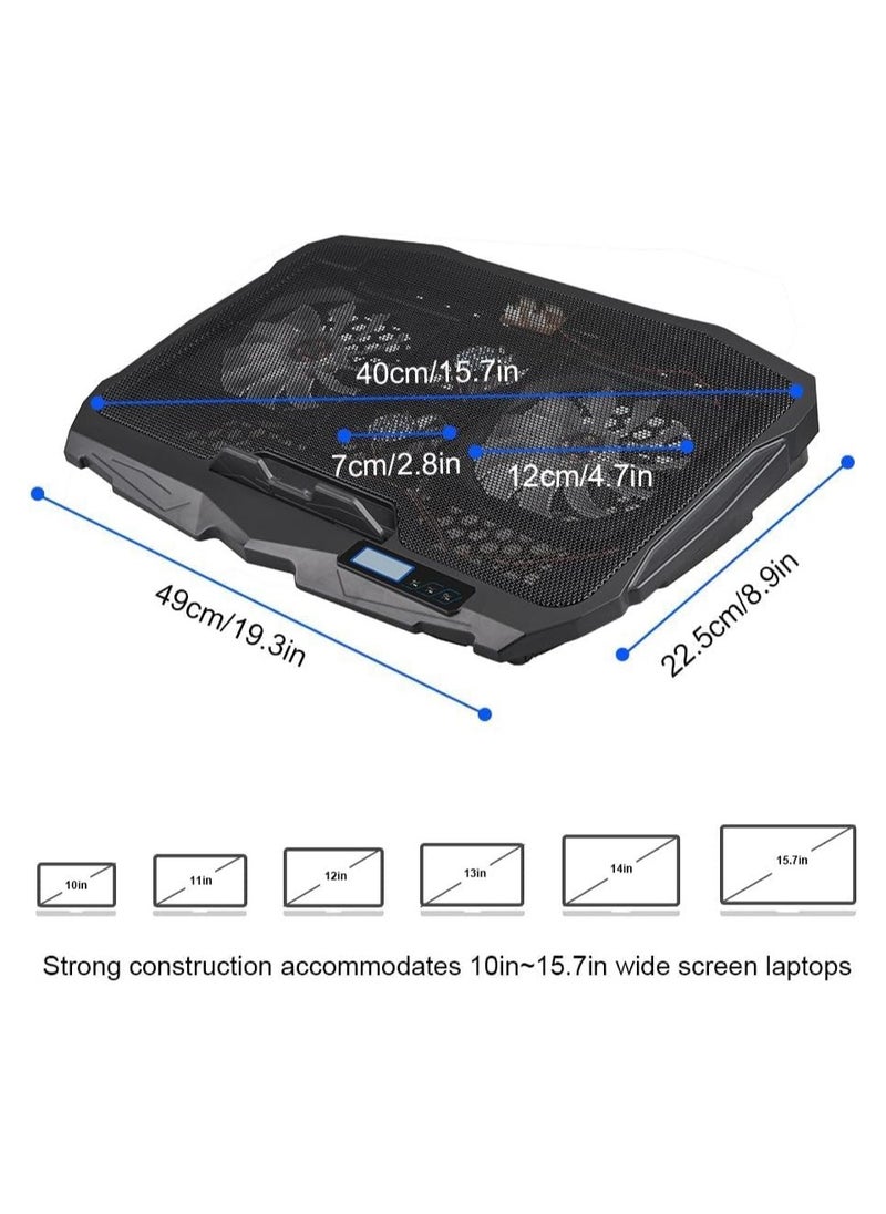 Generic Laptop Cooling Pad with 2 USB Ports, LCD Screen, and Blue LED Lights, for 10-15.6 Inch Laptops  - Image 3