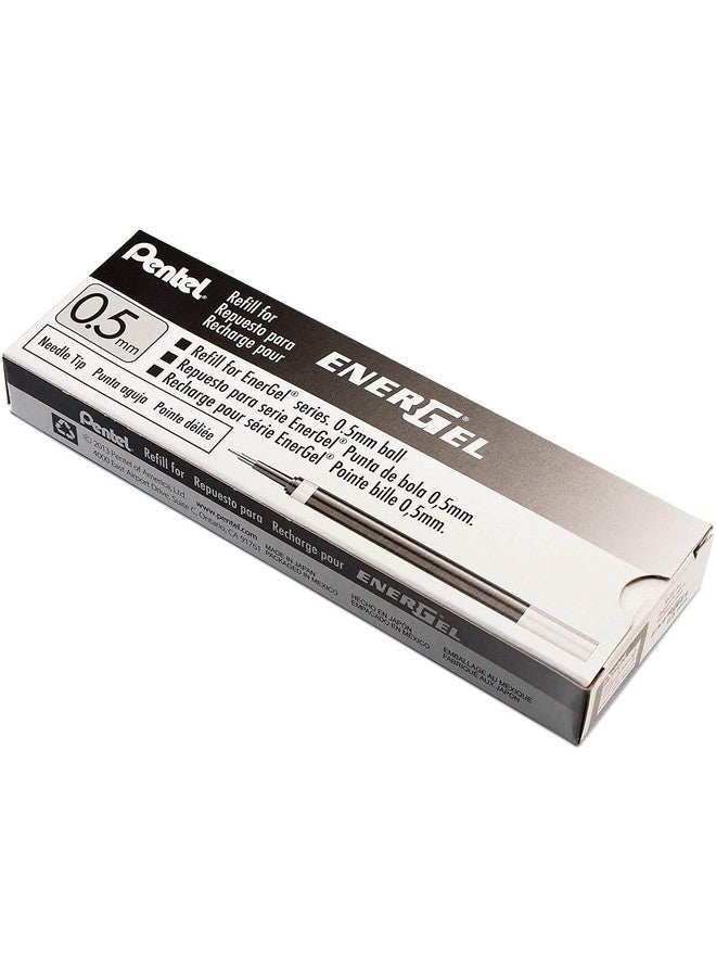 بنتل حبر إعادة تعبئة لقلم الجل السائل Energel، (0.5 مم)، خط رفيع، طرف إبرة، حبر أسود، علبة من 12 قلمًا (Lrn5-A) - Image 5
