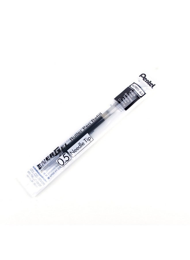 بنتل حبر إعادة تعبئة لقلم الجل السائل Energel، (0.5 مم)، خط رفيع، طرف إبرة، حبر أسود، علبة من 12 قلمًا (Lrn5-A) - Image 4