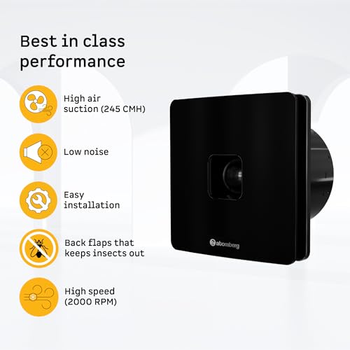 atomberg Studio+ Exhaust 6 Inches | Suitable for Bathroom, Kitchen | BLDC Motor | Easy to Clean | 2 Year Warranty (Gloss Black) - Image 4