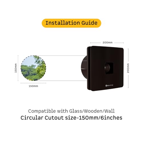 atomberg Studio+ Exhaust 6 Inches | Suitable for Bathroom, Kitchen | BLDC Motor | Easy to Clean | 2 Year Warranty (Gloss Black) - Image 5