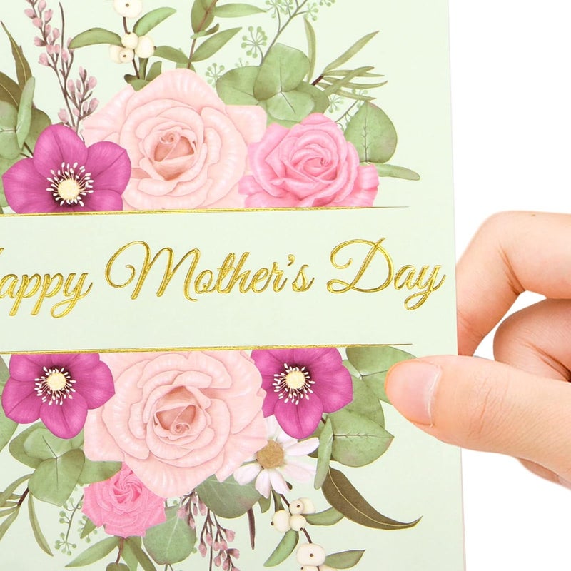 Fancy Land Happy Mothers Day Cards with Envelopes 12PCS Gold Foil Mother's Day Gift Cards Boho Floral Blank Inside - Image 2