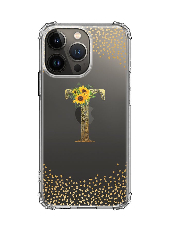 Stylizedd Monogram Design Classic Clear Cover for Apple iPhone 13 Pro Case Soft TPU Gel Thin Transparent Flexible Cover - T - Image 1