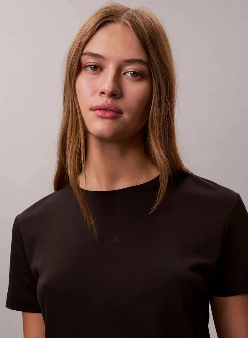 Calvin Klein Black Supima Logo T-shirt for Women | Best Price UAE