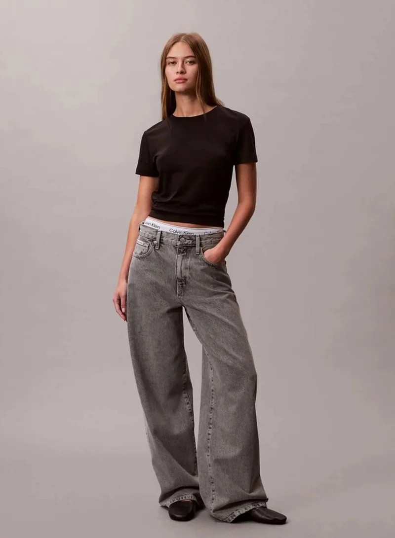 Calvin Klein Black Supima Logo T-shirt for Women | Best Price UAE