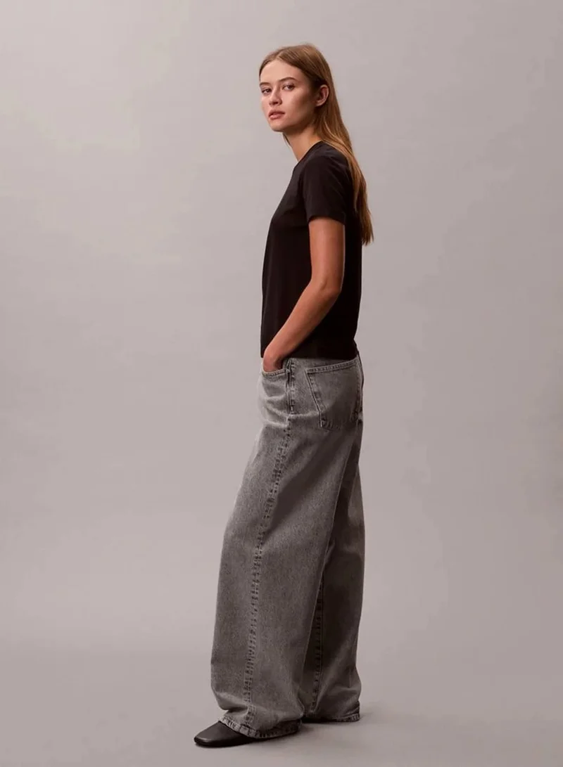 Calvin Klein Black Supima Logo T-shirt for Women | Best Price UAE