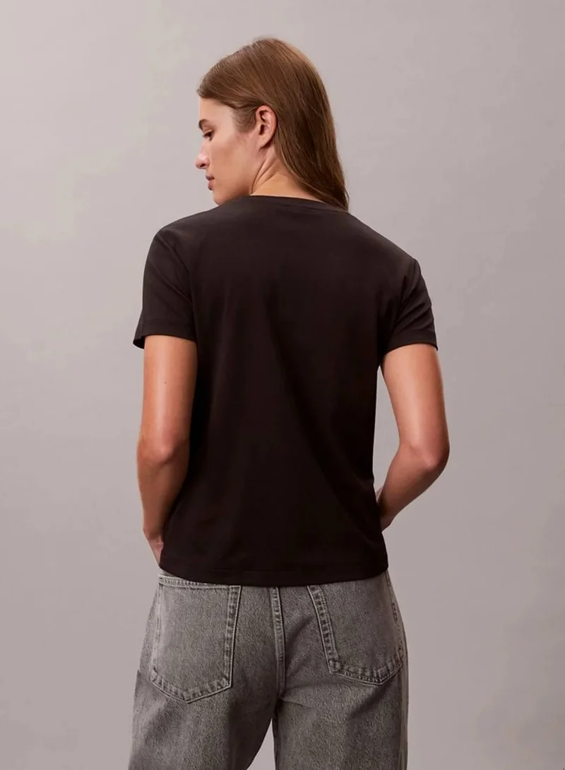 Calvin Klein Black Supima Logo T-shirt for Women | Best Price UAE