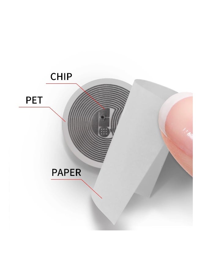 Generic - NFC Stickers NTAG 215 NFC Tags Sticker Compatible with Amiibo Tagmo and Android iOS Phone and Devices, and All NFC Applications-Adhesive, Round 25mm (50pcs) - Image 1
