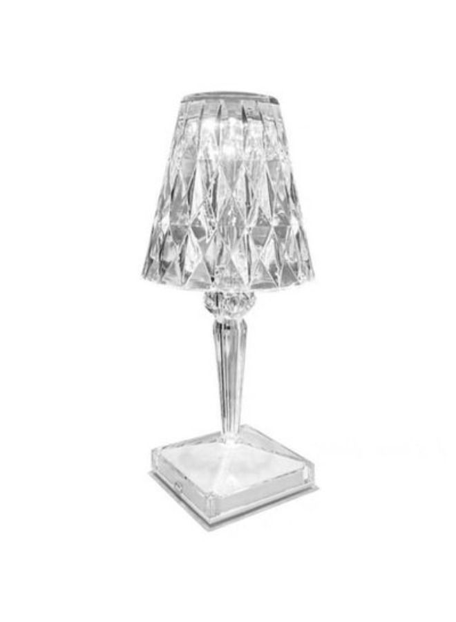 Remote Control Modern Crystal Table Lamp Romantic Night Light White - Image 1