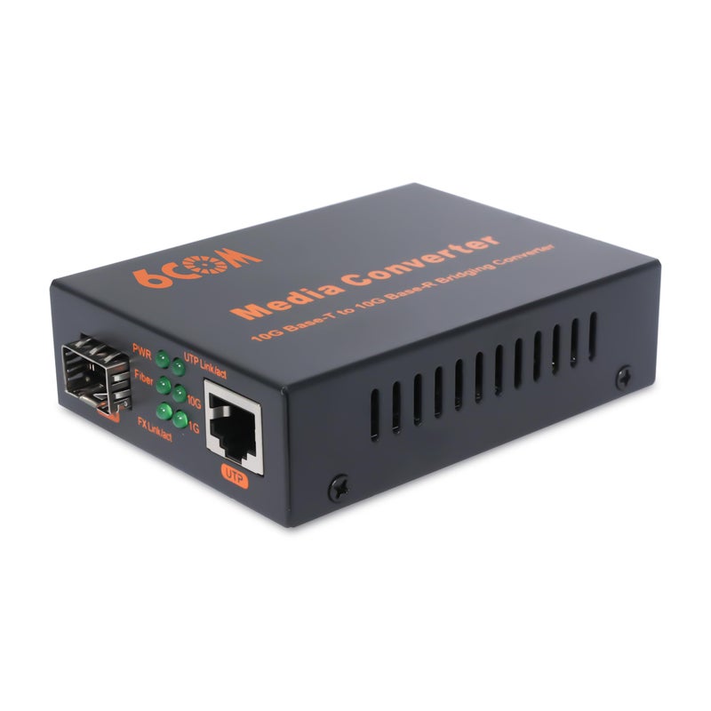 6COMGIGA 10G SFP to RJ45 Fiber Media Converter, 1x 1000M/2.5G/5G/10GBase-T Auto-Negotiation RJ45 Slot to 1x 10GBase-X SFP+ Slot,Support 10GBase-SR/LR/ER/ZR Transceiver - Image 1