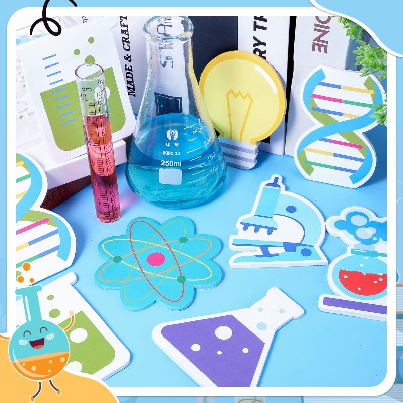 Geyee 18 Pads Funny Science Sticky Notes Cute Chemistry Note Pad Essentials Teacher Student Gifts Stationary Sticky Notepad Self Stick Memo Novelty Laboratory Notes Back to School Supplies - Image 4