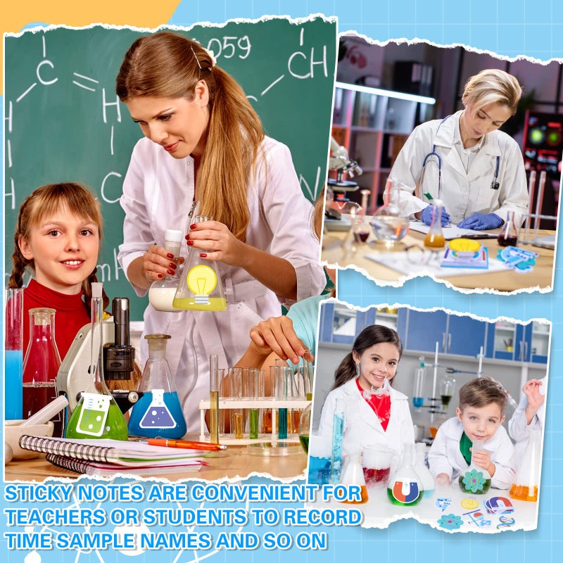 Geyee 18 Pads Funny Science Sticky Notes Cute Chemistry Note Pad Essentials Teacher Student Gifts Stationary Sticky Notepad Self Stick Memo Novelty Laboratory Notes Back to School Supplies - Image 5