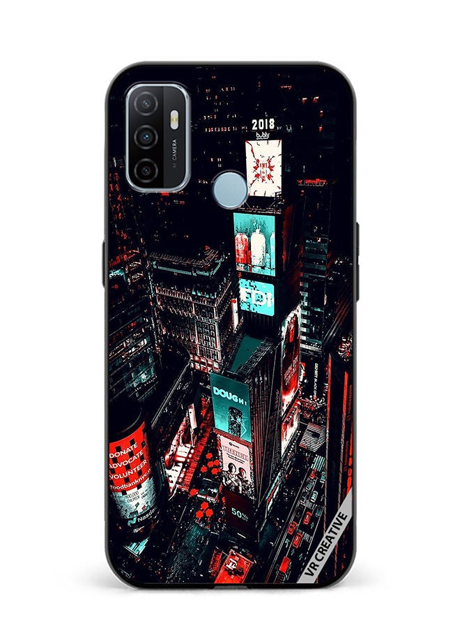 VR CREATIVE Protective Case Cover For Oppo A53 Times Square Design Multicolour - Image 1