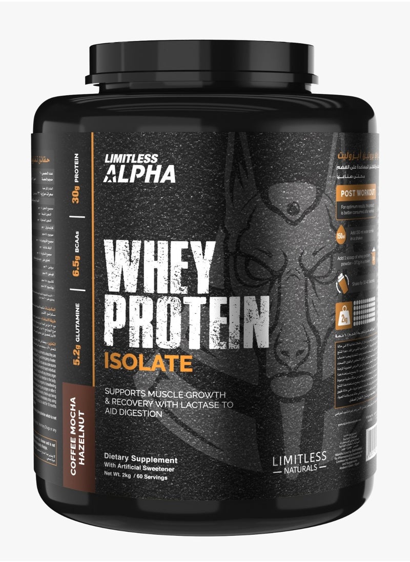 LIMITLESS - Alpha Whey Protein Isolate 60 Servings - Coffee Mocca Hazelnuts 2 KG - Image 1