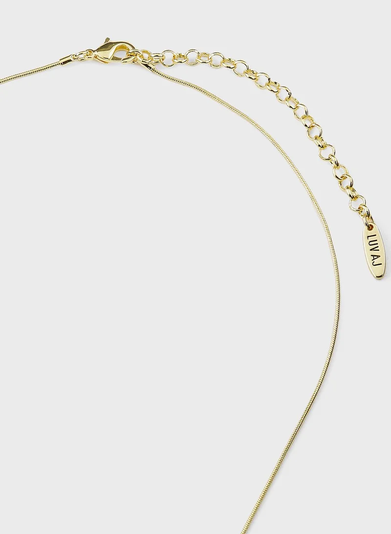 LUV AJ Bezel Pendant Long Necklaces