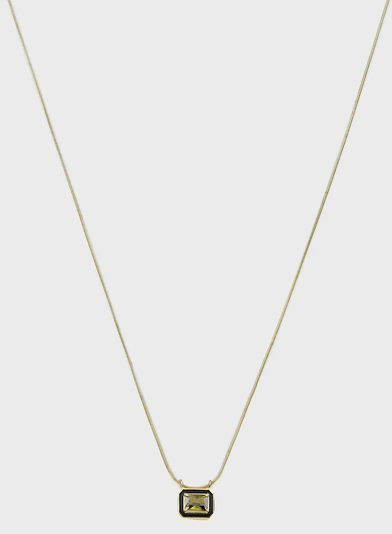 LUV AJ Bezel Pendant Long Necklaces