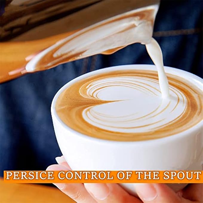 SYOSI Espresso Milk Frothing Pitcher Stainless Steel Milk Frothing Pitcher 12Oz350Ml Coffee Milk Frother Cup With Heat Resistant Silicone Grip Pads For Espresso Machine Milk Frother Latte Art Silver - Image 4
