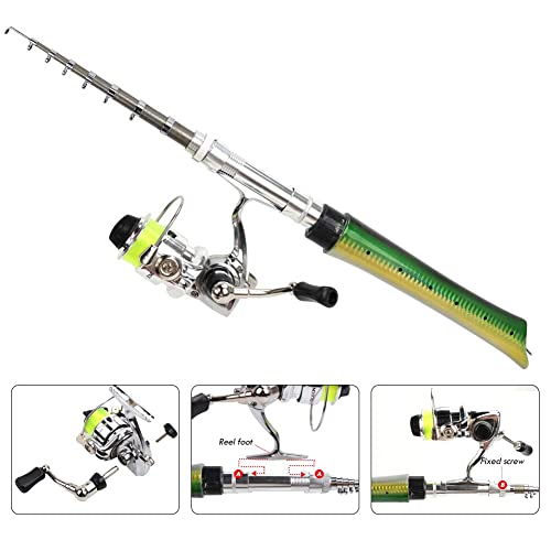PiscatorZone Pen Fishing Pole 55 Inch Mini Pocket Fishing Rod Travel Fishing Rod Set for Ice Fly Fishing Sea Saltwater Freshwater - Image 5