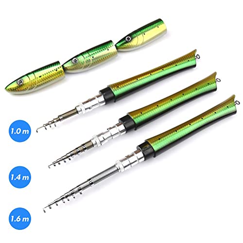PiscatorZone Pen Fishing Pole 55 Inch Mini Pocket Fishing Rod Travel Fishing Rod Set for Ice Fly Fishing Sea Saltwater Freshwater - Image 2